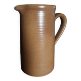 Vintage beige pitcher in wide stoneware