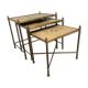 Ensemble de 3 tables gigognes dorée vintage des années 70