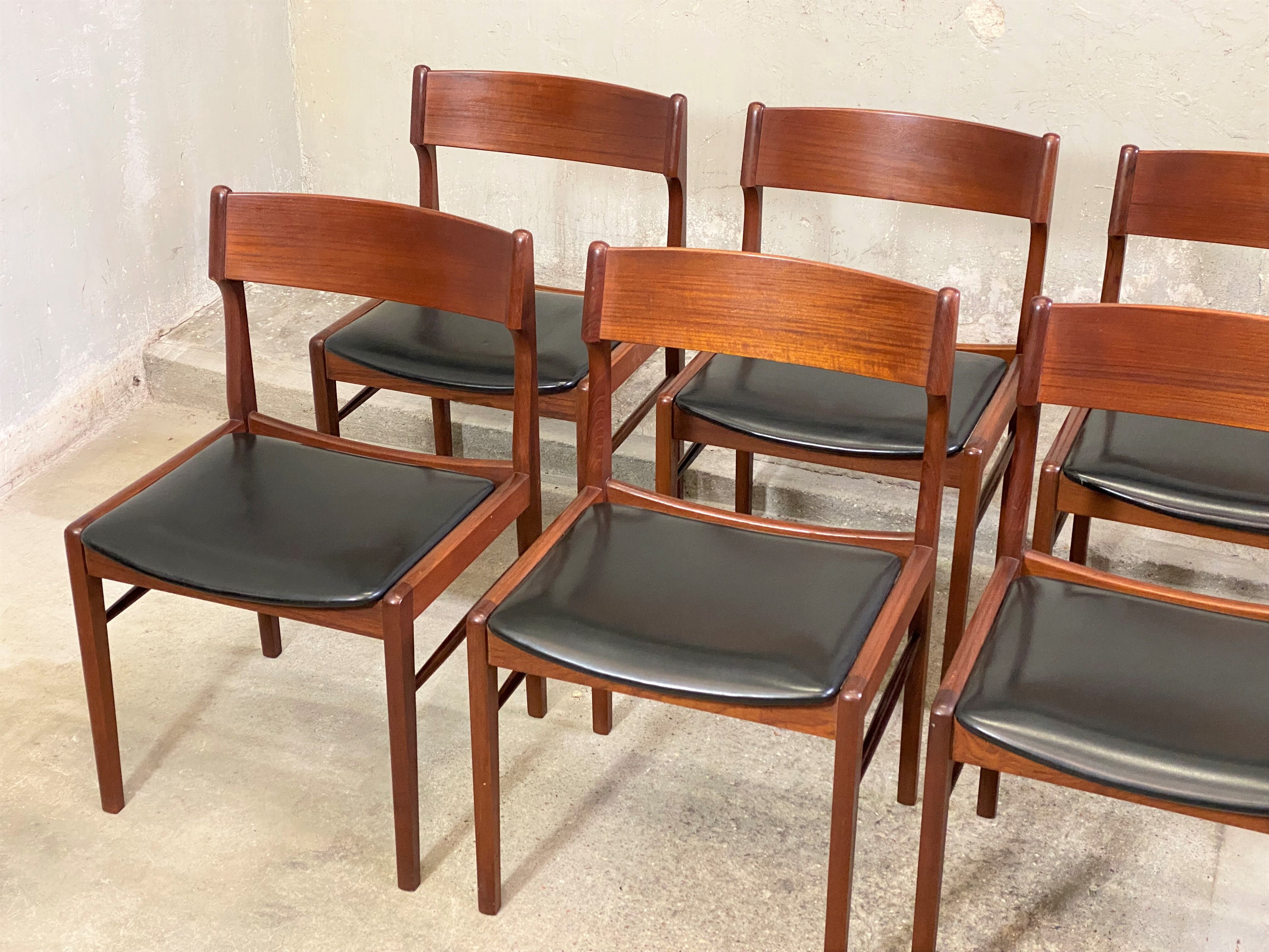 6 Scandinavian Scandinavian Scantic Mobelvaerk chairs
