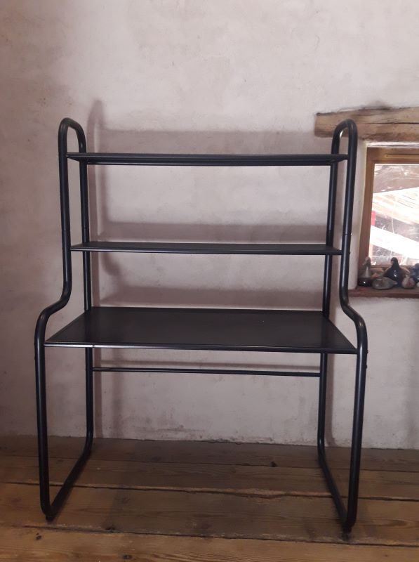 Desk shelves metal black vintage 80s