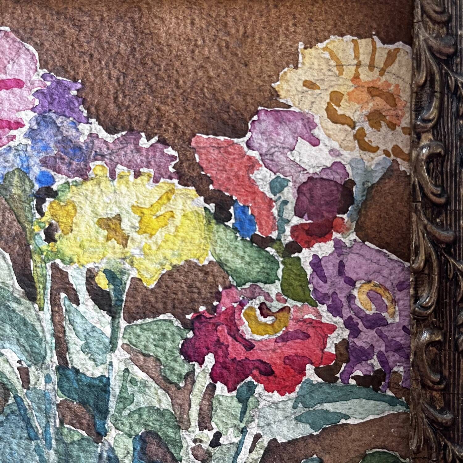 Early 20th century painting "The bouquet in the blue vase"