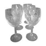 6 verres a eau grave grappe de raisins