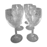 6 verres a eau grave grappe de raisins