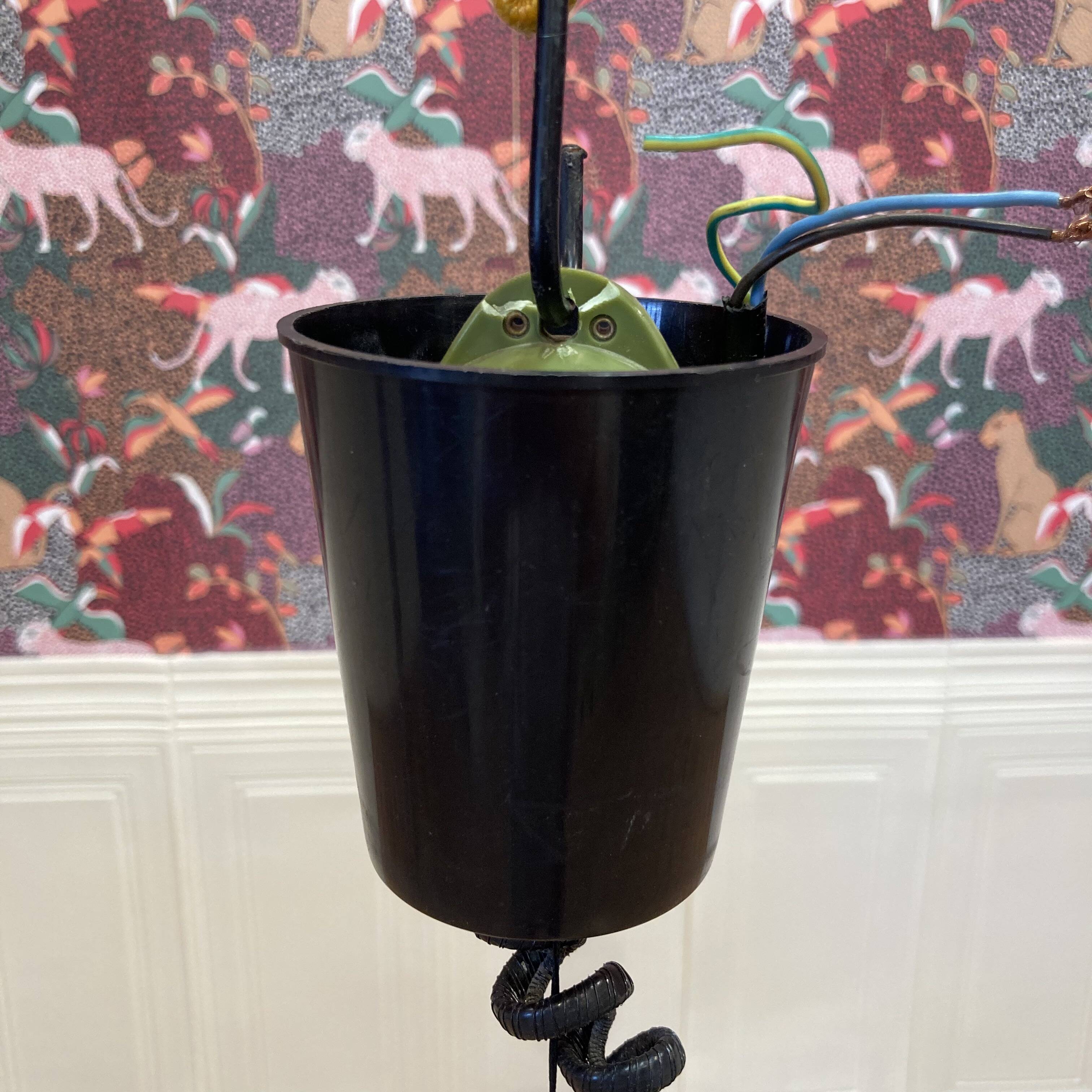 Large vintage metal design pendant light.