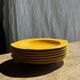 Set of 6 vintage yellow fish soup plates
