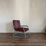 Modernist convertible armchair in the style of François Caruelle