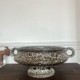 Footed bowl fat lava rock decor 1970