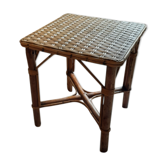 Table de salon de jardin rotin et osier