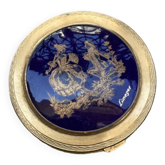 Poudrier illustré de limoges