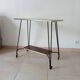Vintage Formica and wrought iron rolling dessert trolley/side table.