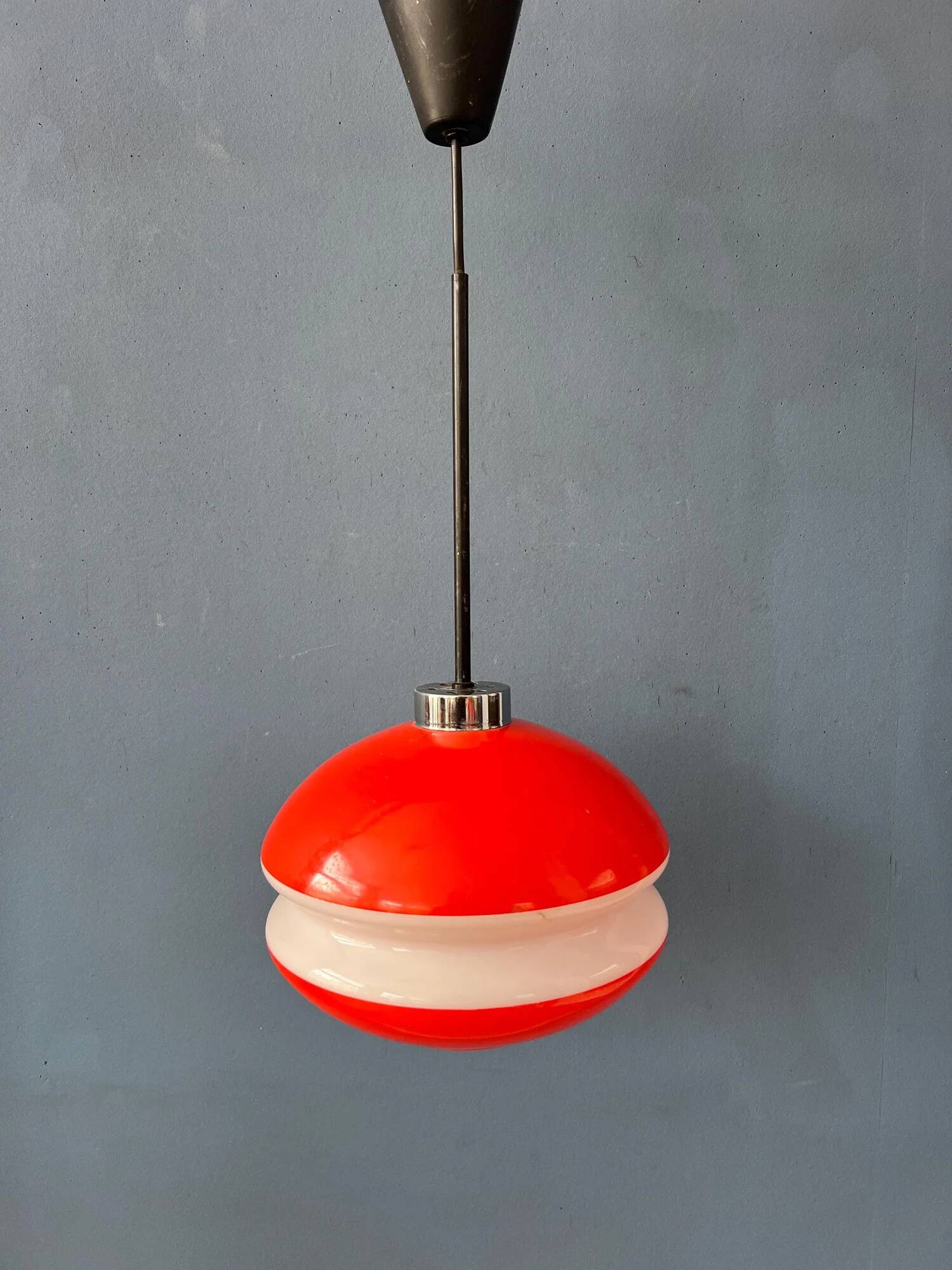 Peill & Putzler vintage orange glass pendant lamp