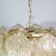 Amazing Large Murano Glass Gold Leaves Chandelier