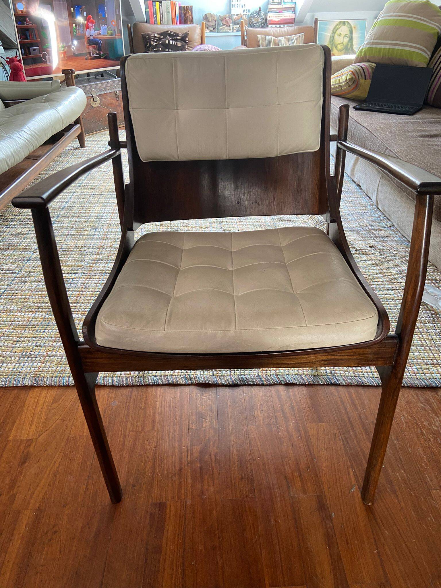 4 chairs by Jean Gillon in Bahia jacaranda (rosewood in French)