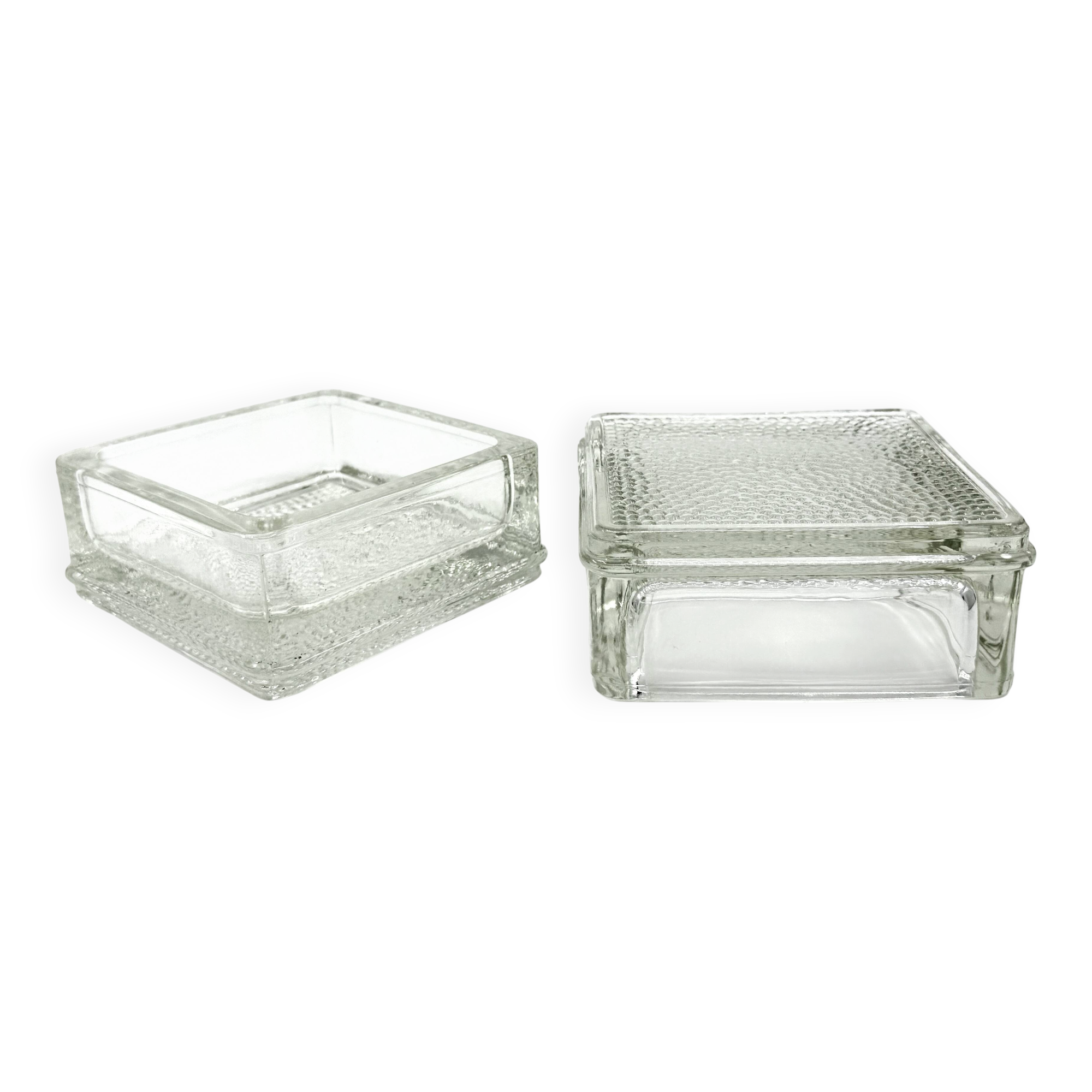 2 Pocket emptiers/ashtrays/paperweights • Lumax • Saint-Gobain • 1950