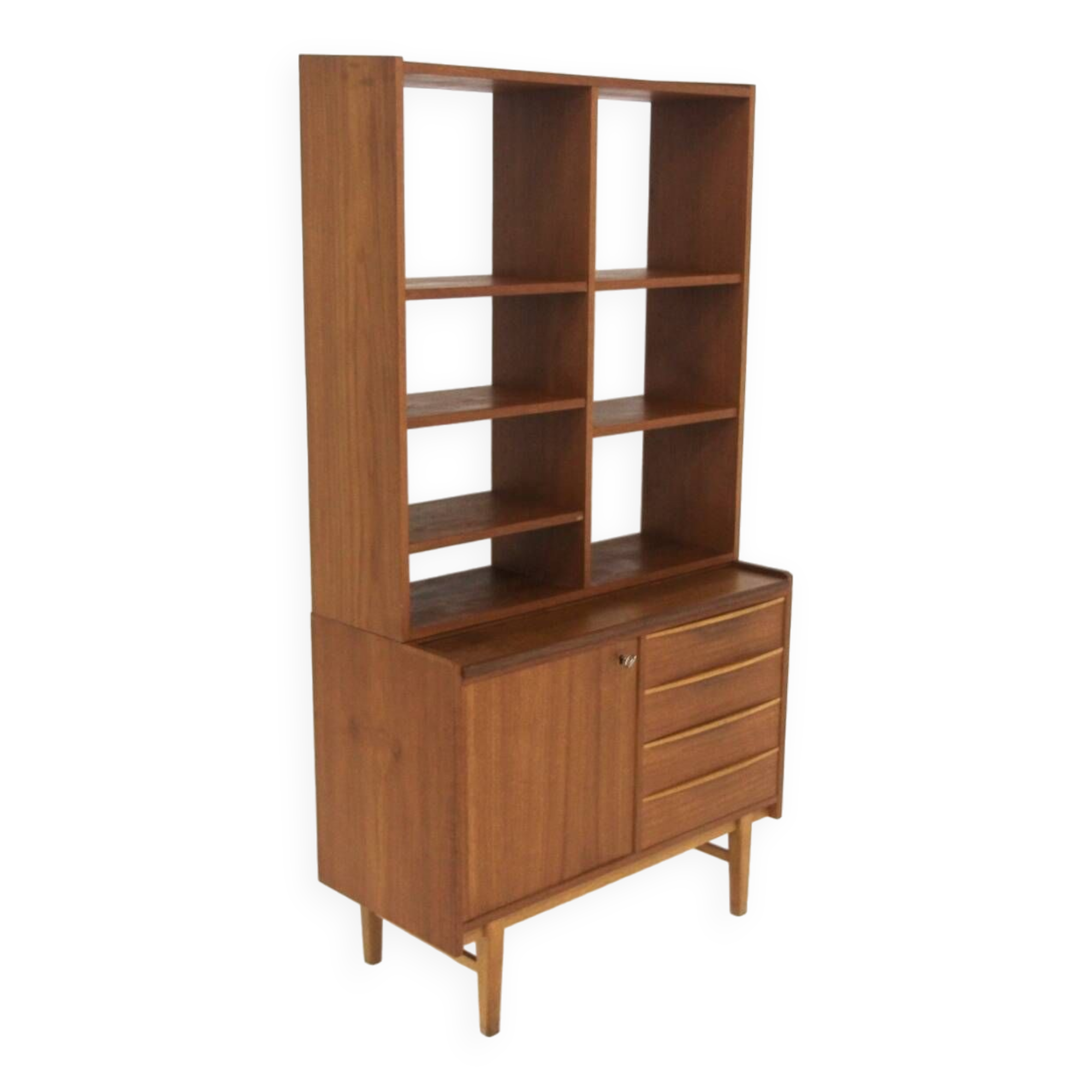 Scandinavian teak bookcase chest of drawers, Sweden, 1960