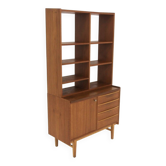 Scandinavian teak bookcase chest of drawers, Sweden, 1960