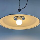 Industrial White Enamel Factory Pendant Lamp, 1960s