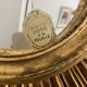 Vintage mirror 1960 witch's eye sun gold leaf - 43 cm