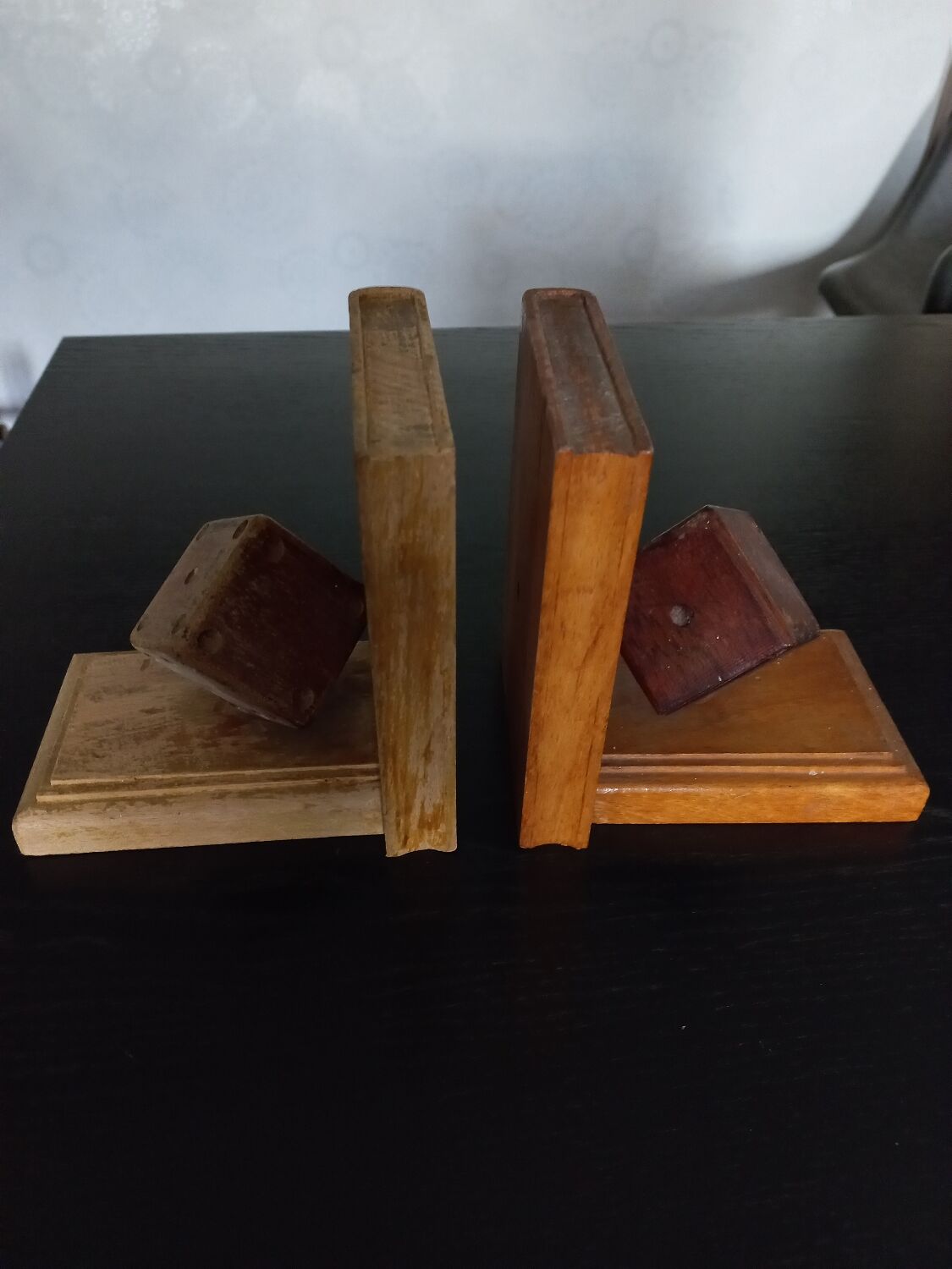 Wooden bookends