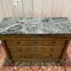 Empire style chest of drawers in green marble