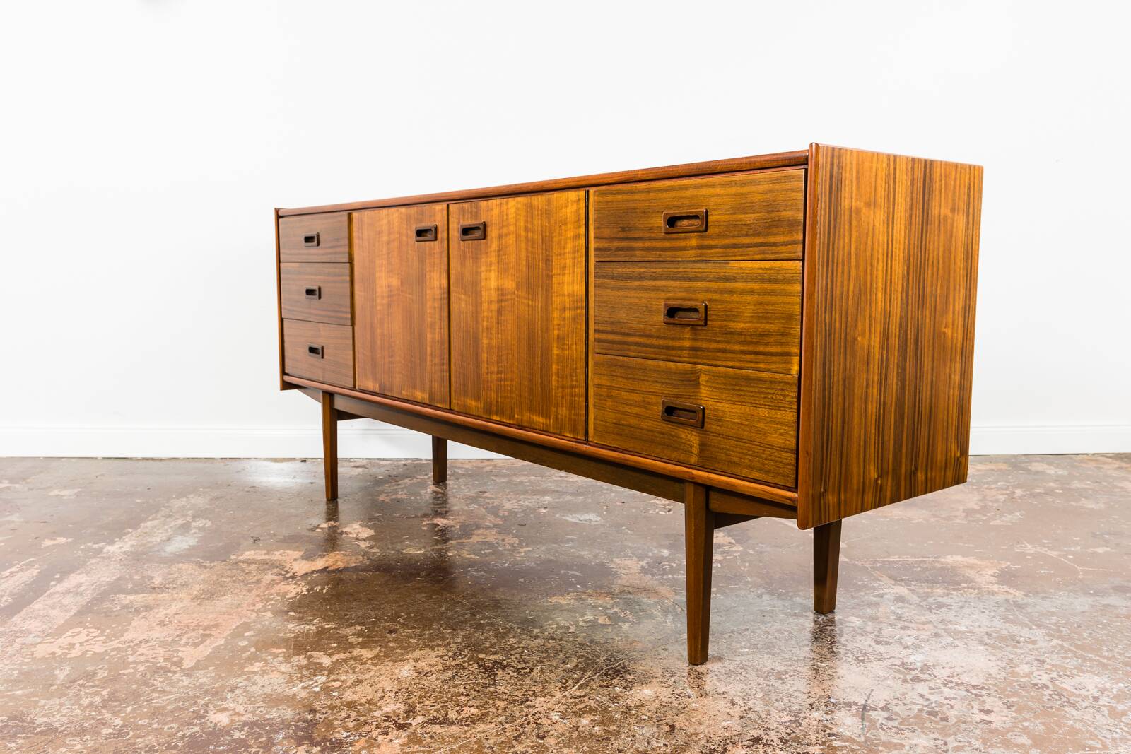 Vintage Walnut Sideboard By Bfm, 1960s, Poland