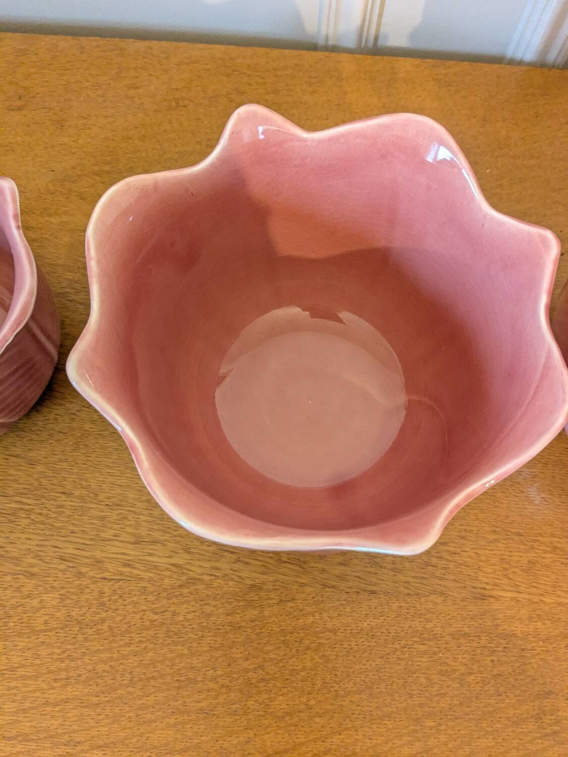 Set of three ceramic planters