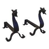 Pair of phantasmagorical chenets