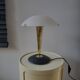 Lampe champignon, Luciano Cesaro, messing/mat zwarte tafellamp, jaren 90