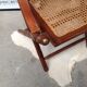 Fauteuil pliant en bambou et cannage