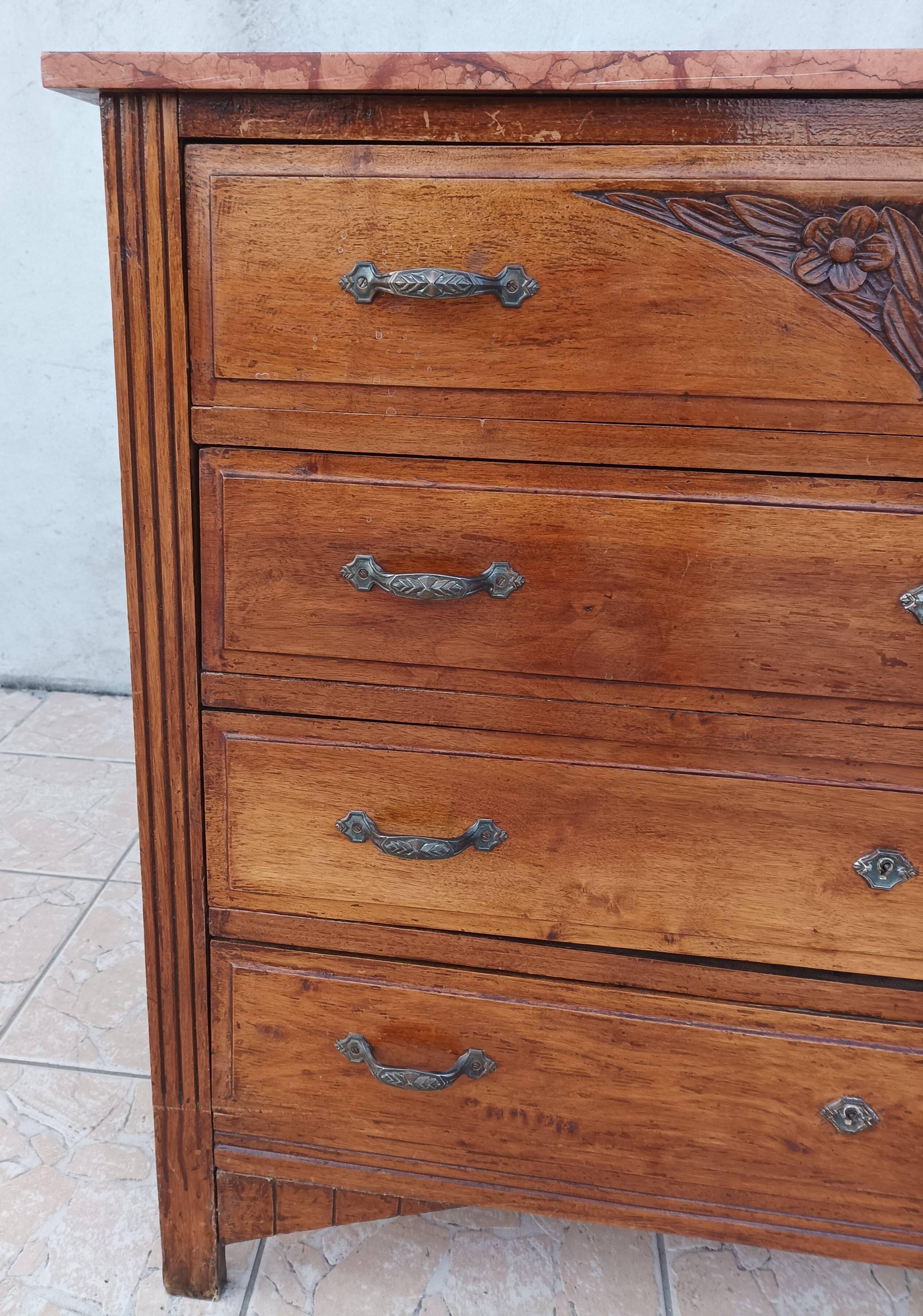 Art Deco walnut commode