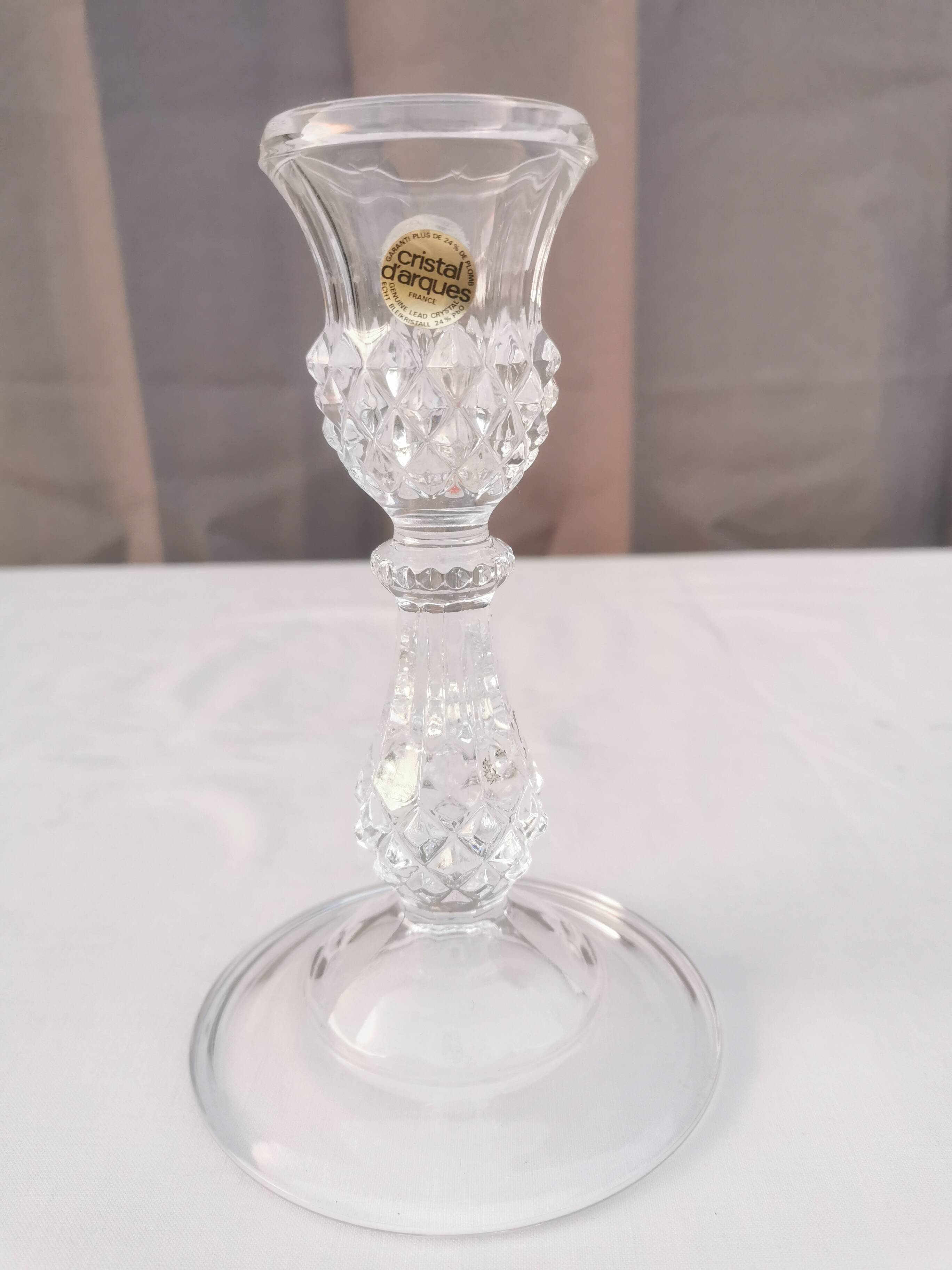 “cristal d’arques” candle holder