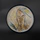 Ceramic plate 1960 female face monogram CD