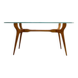 Mid Century Palisander and Glass Dining Table, Italy, 1950s