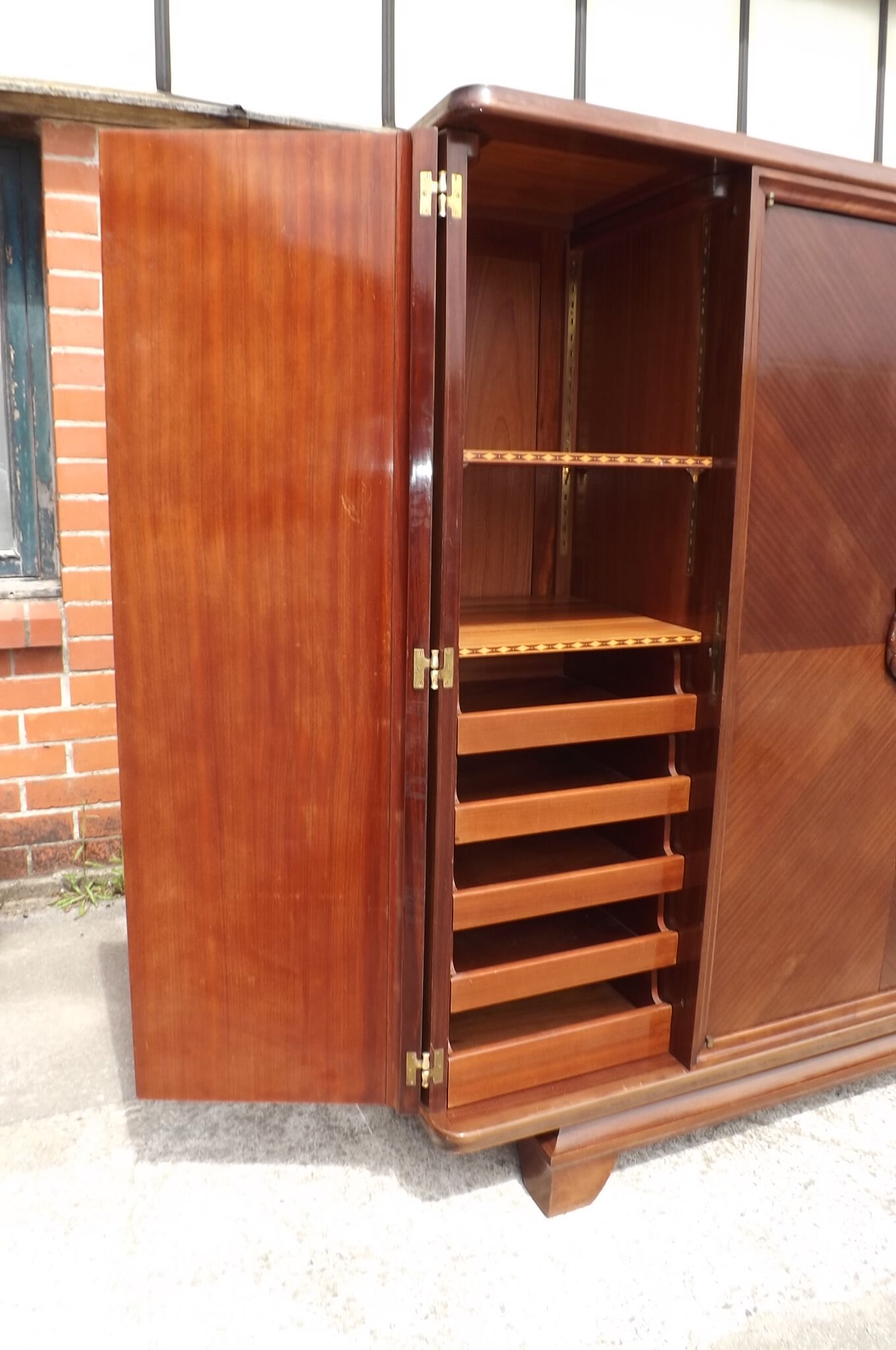 Mahogany wardrobe by Gaston Poisson art deco 1930