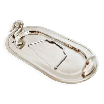 Silver-plated serving dish for foie gras.