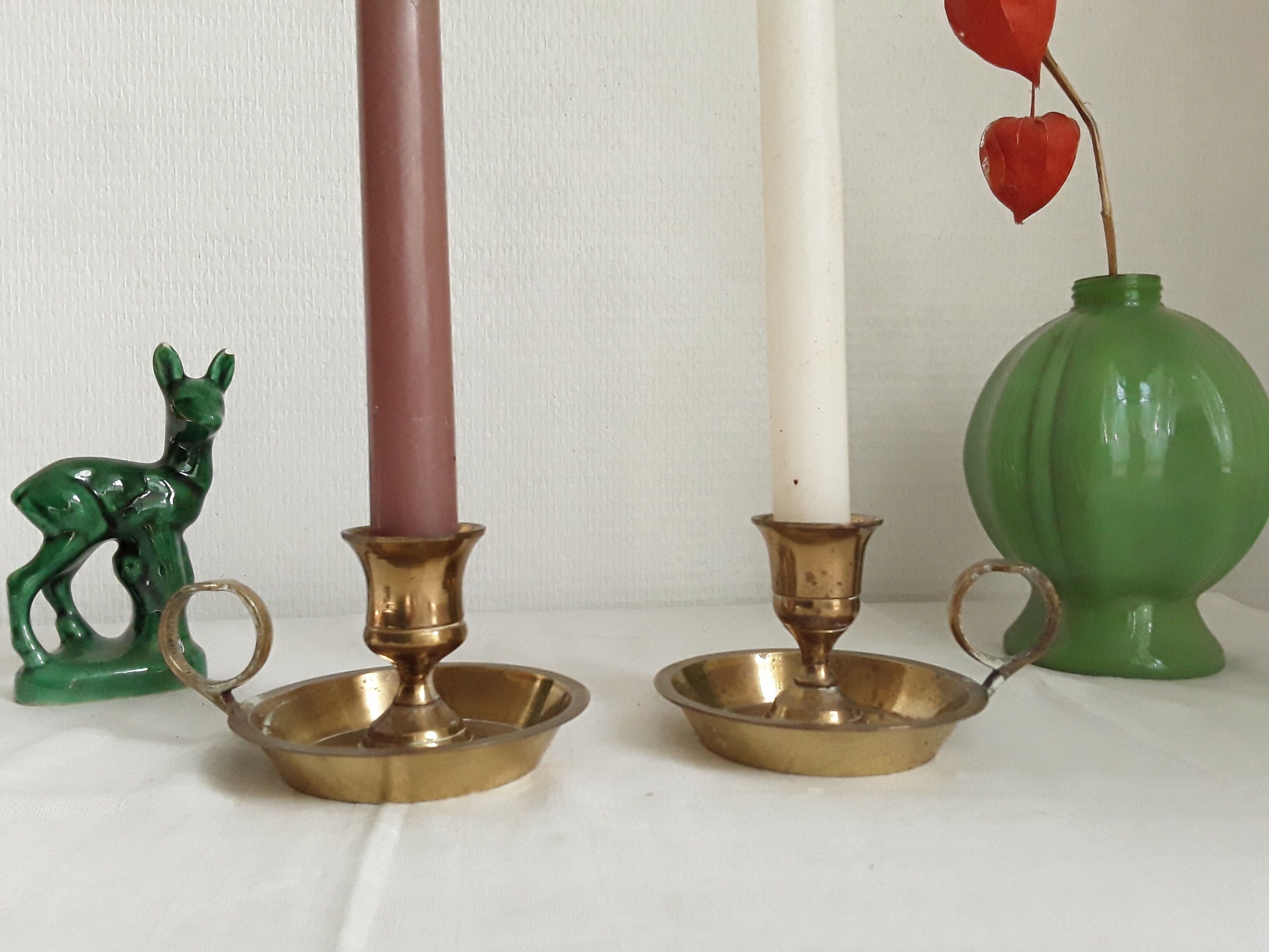 Vintage brass candle holders