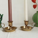 Vintage brass candle holders