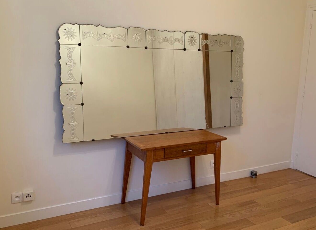Large antique Art Deco Venetian mirror 203x100