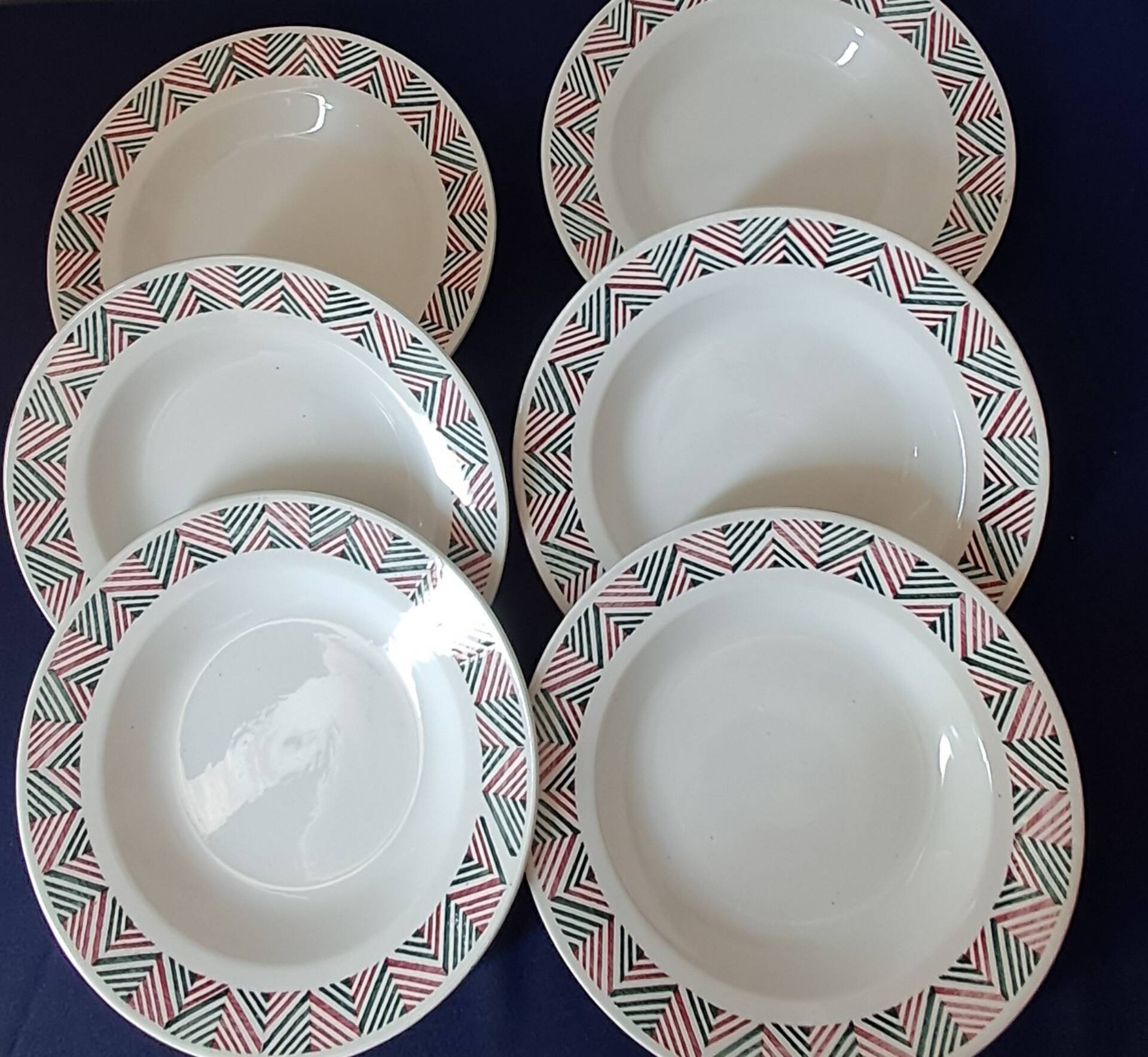6 assiettes creuses modèle Adèle de Digoin Sarreguemines