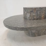 Table basse en pierre fossile, Magnussen Ponte, années 1980