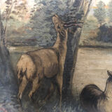 Old painting oil on canvas signed and dated 36