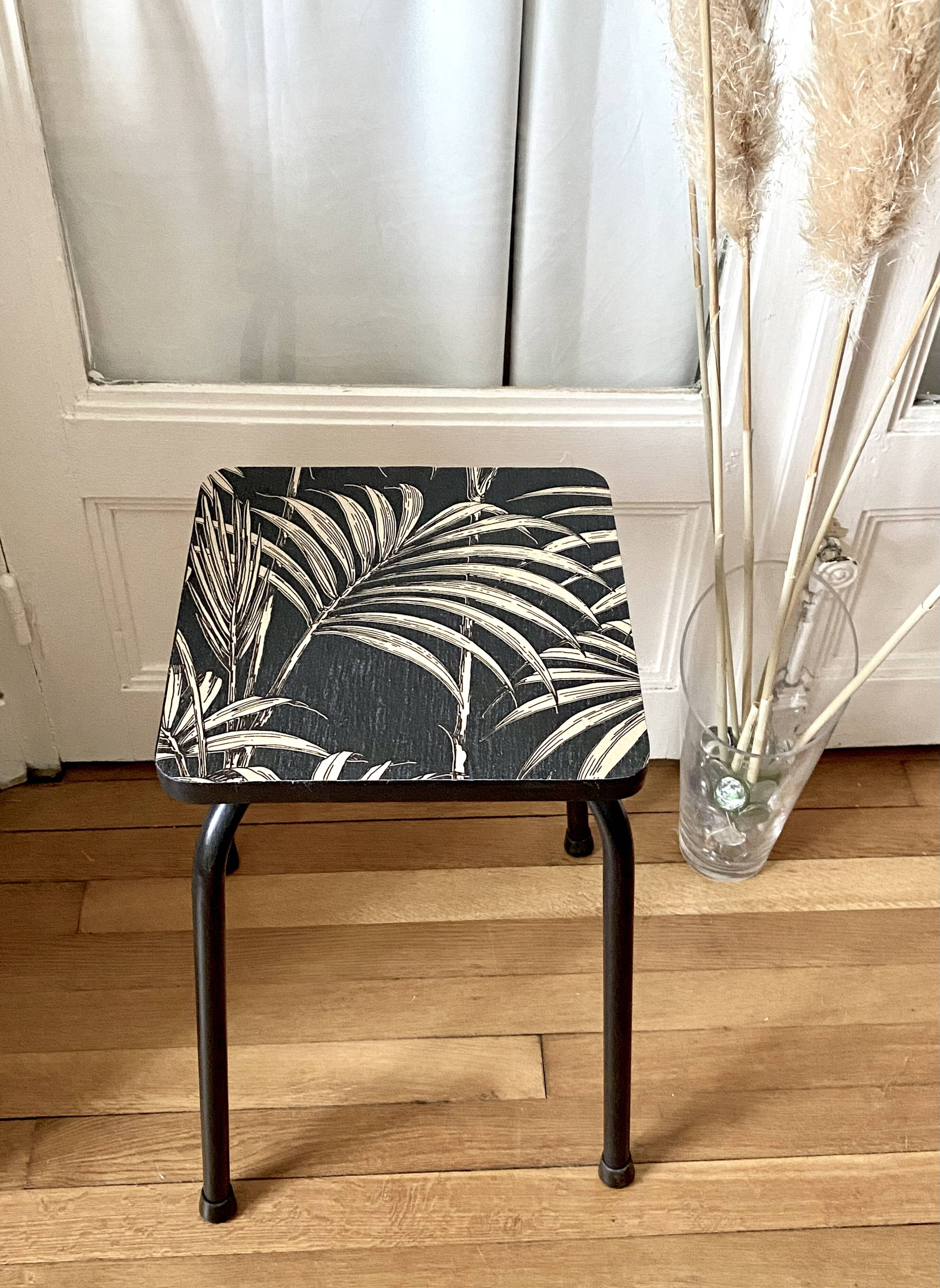 Antique stool in restyled formica