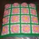 Cushion hook green pink yellow 40x40