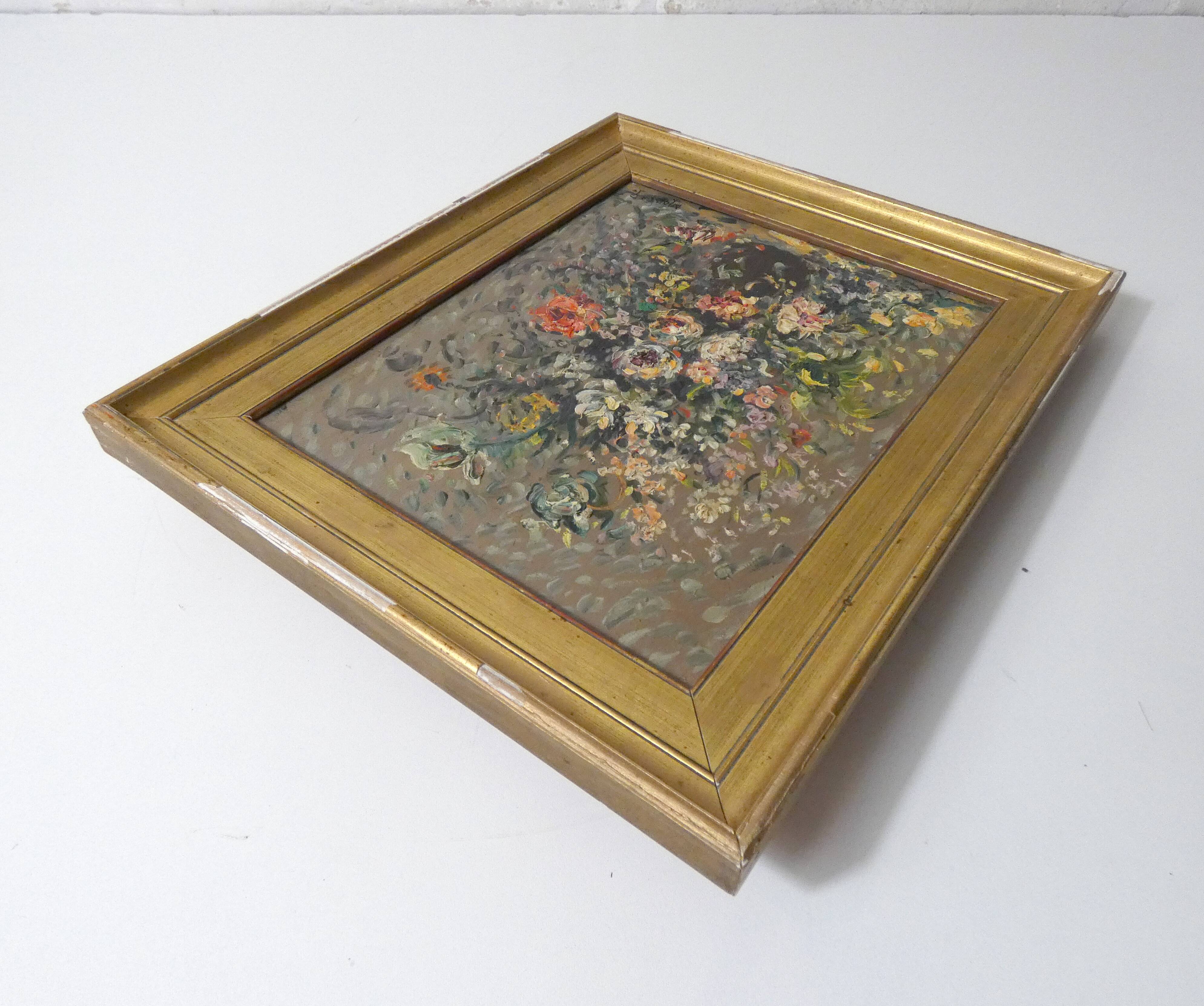 Oil painting on canvas, bouquet, signed MOBERG