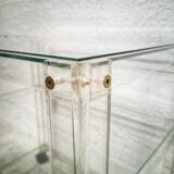 Desserte vintage en plexiglas et verre