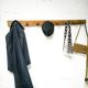Brutalist wall coat rack with 8 hooks