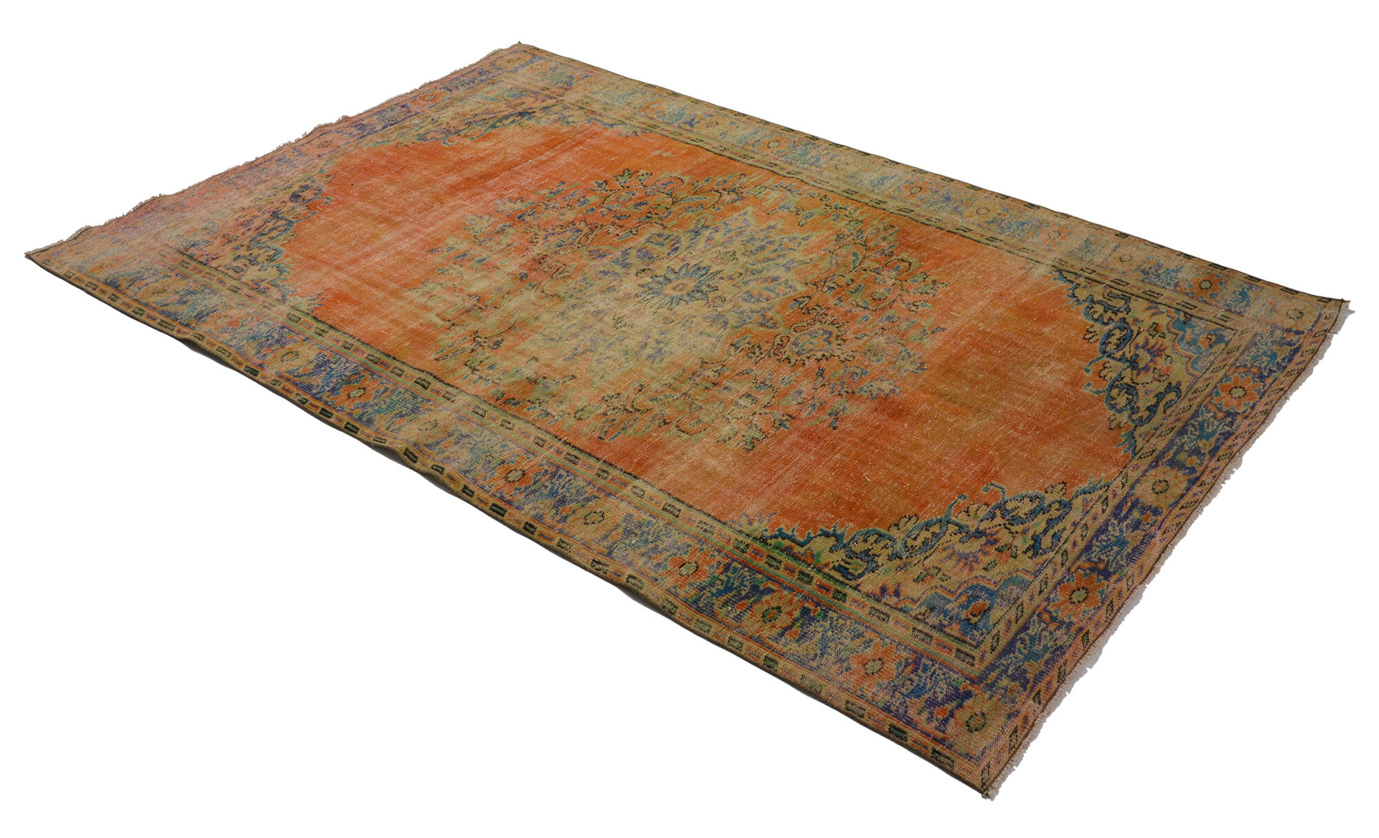 Anatolian handmade vintage rug 269 cm x 180 cm