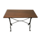 Old rectangular metal bistro table Wooden top Bar Restaurant