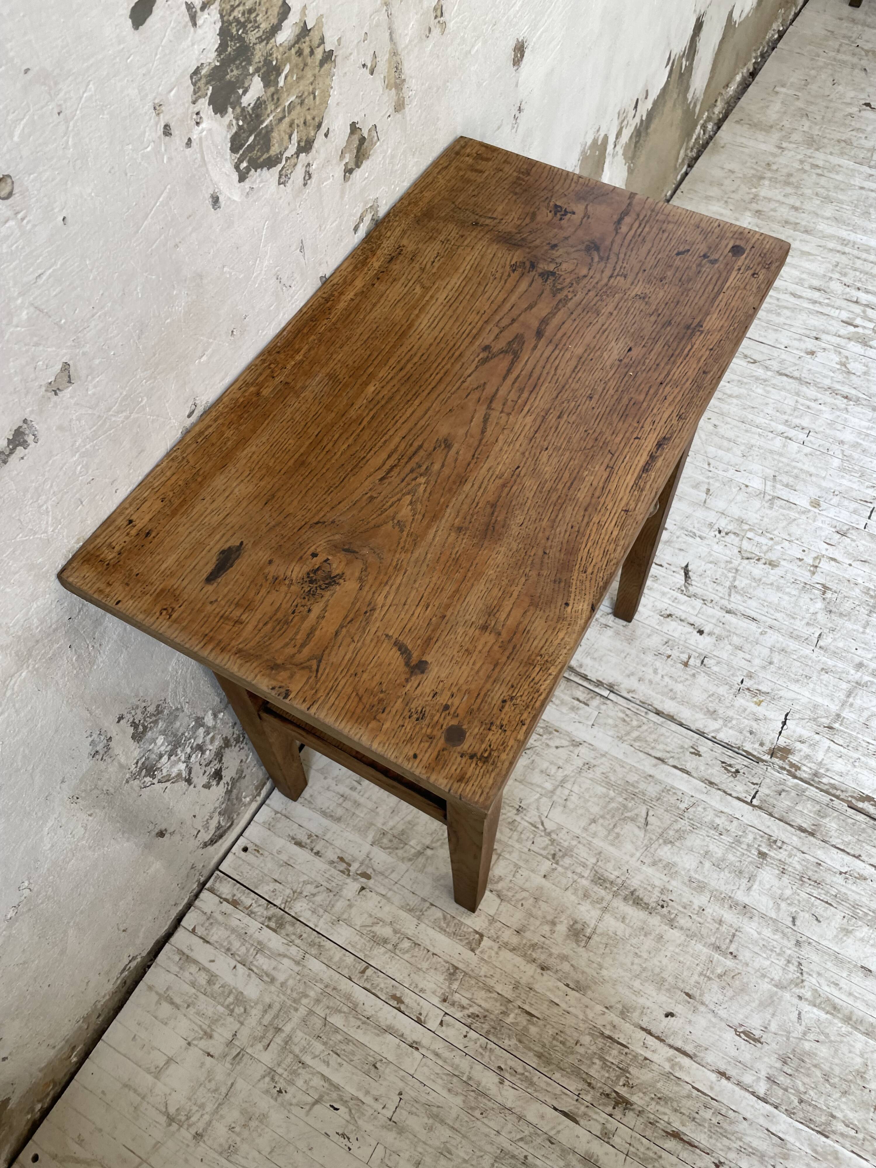 Oak console side table