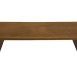 Minimalist vintage teak wood small solid bench